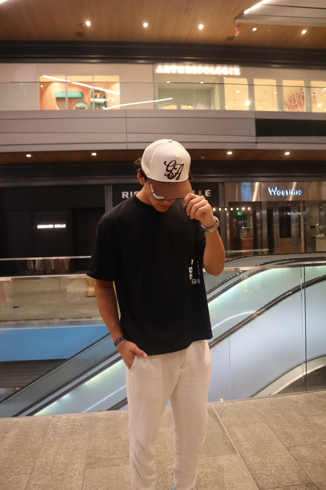 Beige & Brown Trucker Hat