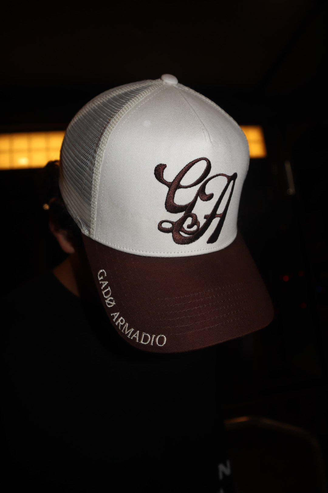 Beige & Brown Trucker Hat